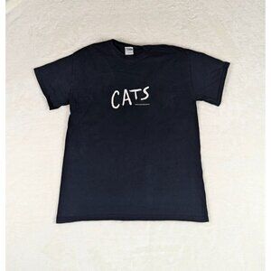 Vtg Cats Broadway Musical Show Promo Tee Cat Eyes Black T Shirt Size Medium